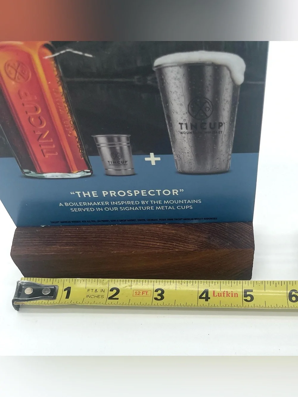 TINCUP MOUNTAIN WHISKEY The Prospector Metal Advertiser Bar Sign Set Of 2